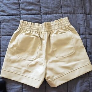Faux Leather Cream shorts